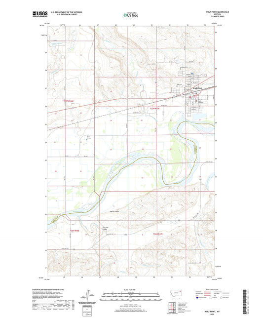 Wolf Point Montana US Topo Map Image