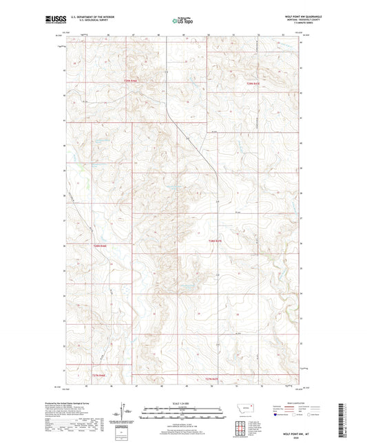 Wolf Point NW Montana US Topo Map Image