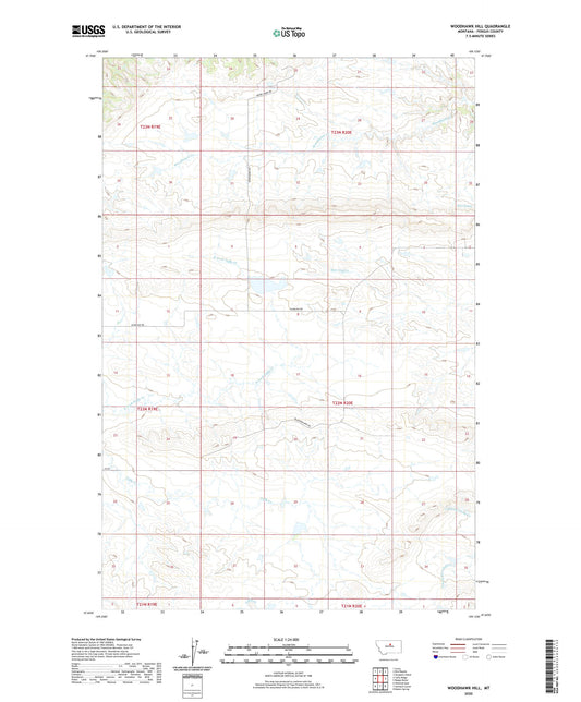 Woodhawk Hill Montana US Topo Map Image