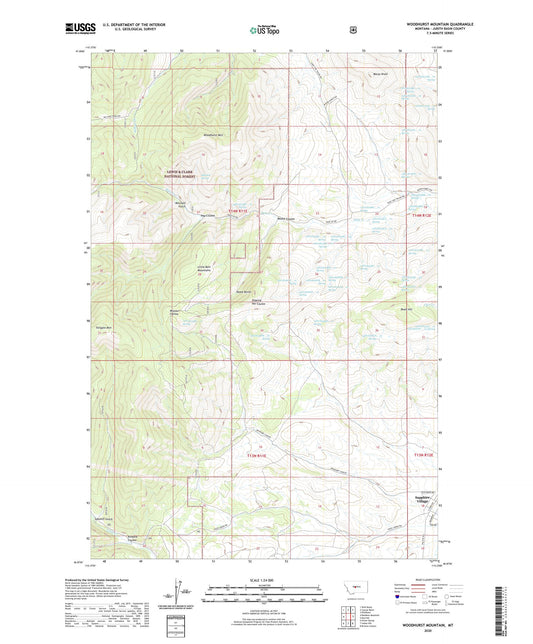 Woodhurst Mountain Montana US Topo Map Image