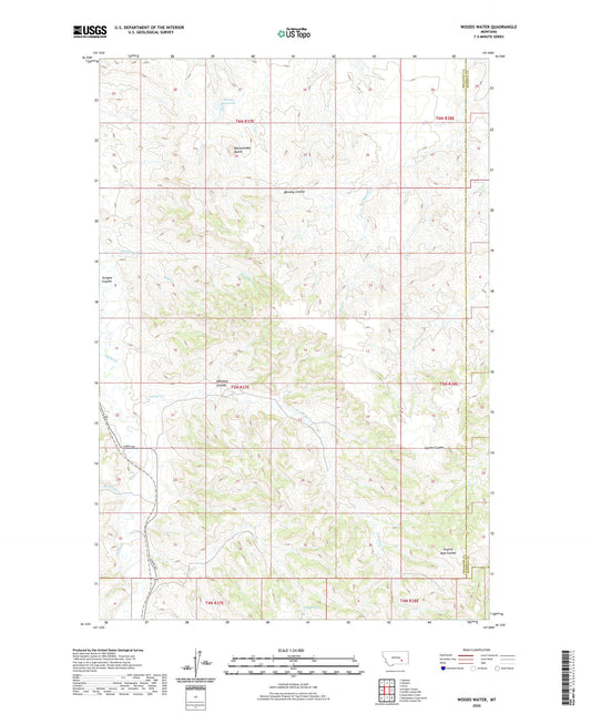 Woods Water Montana US Topo Map Image