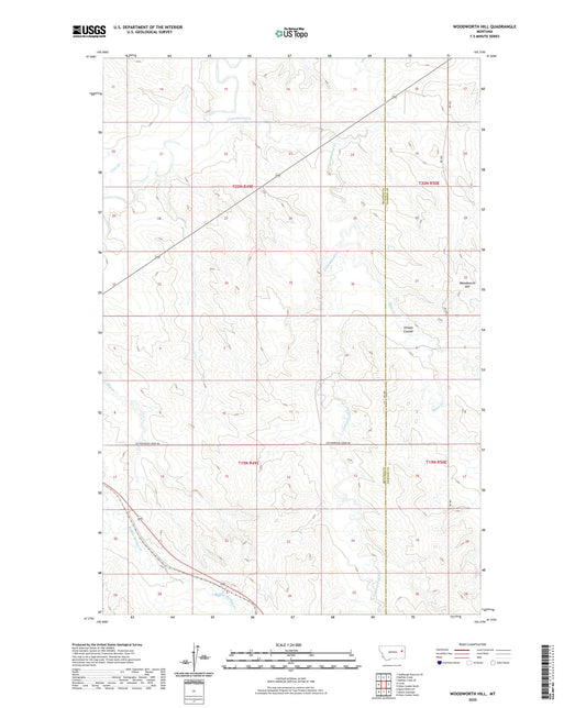 Woodworth Hill Montana US Topo Map Image