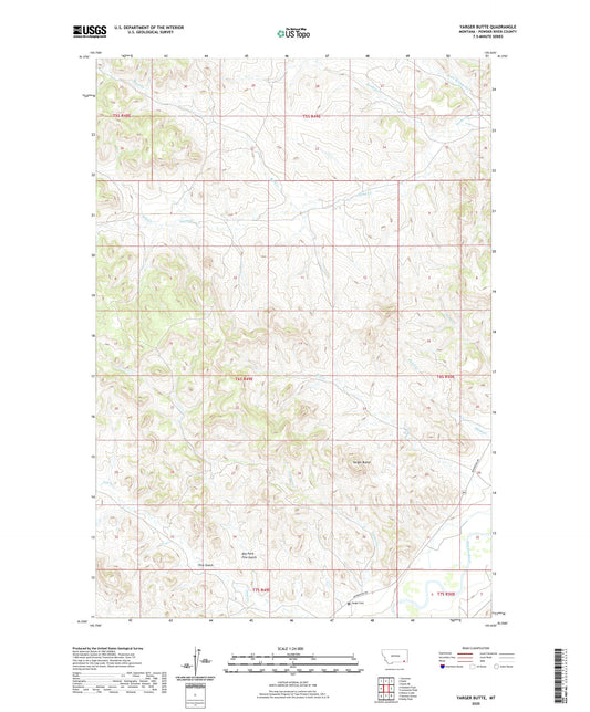 Yarger Butte Montana US Topo Map Image