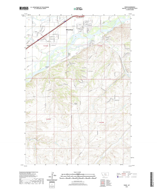 Yegen Montana US Topo Map Image