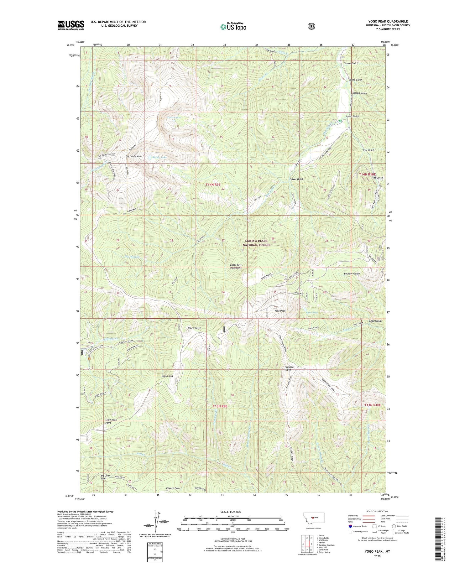 Yogo Peak Montana US Topo Map Image