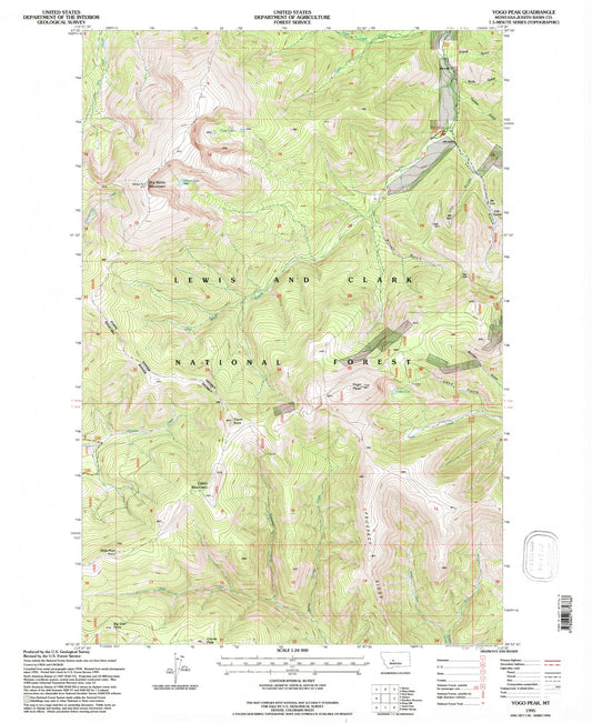 Classic USGS Yogo Peak Montana 7.5'x7.5' Topo Map Image