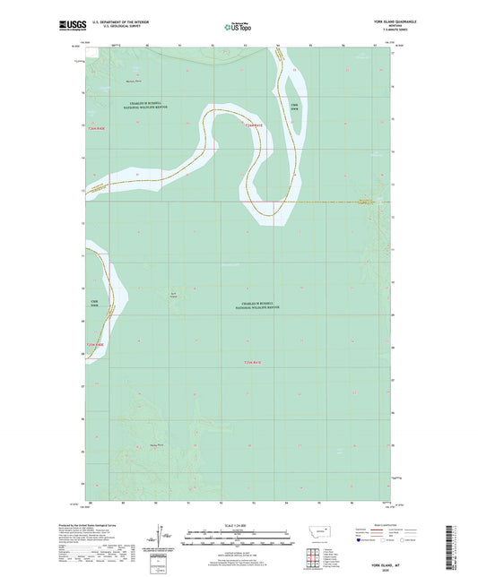 York Island Montana US Topo Map Image