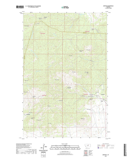Zortman Montana US Topo Map Image