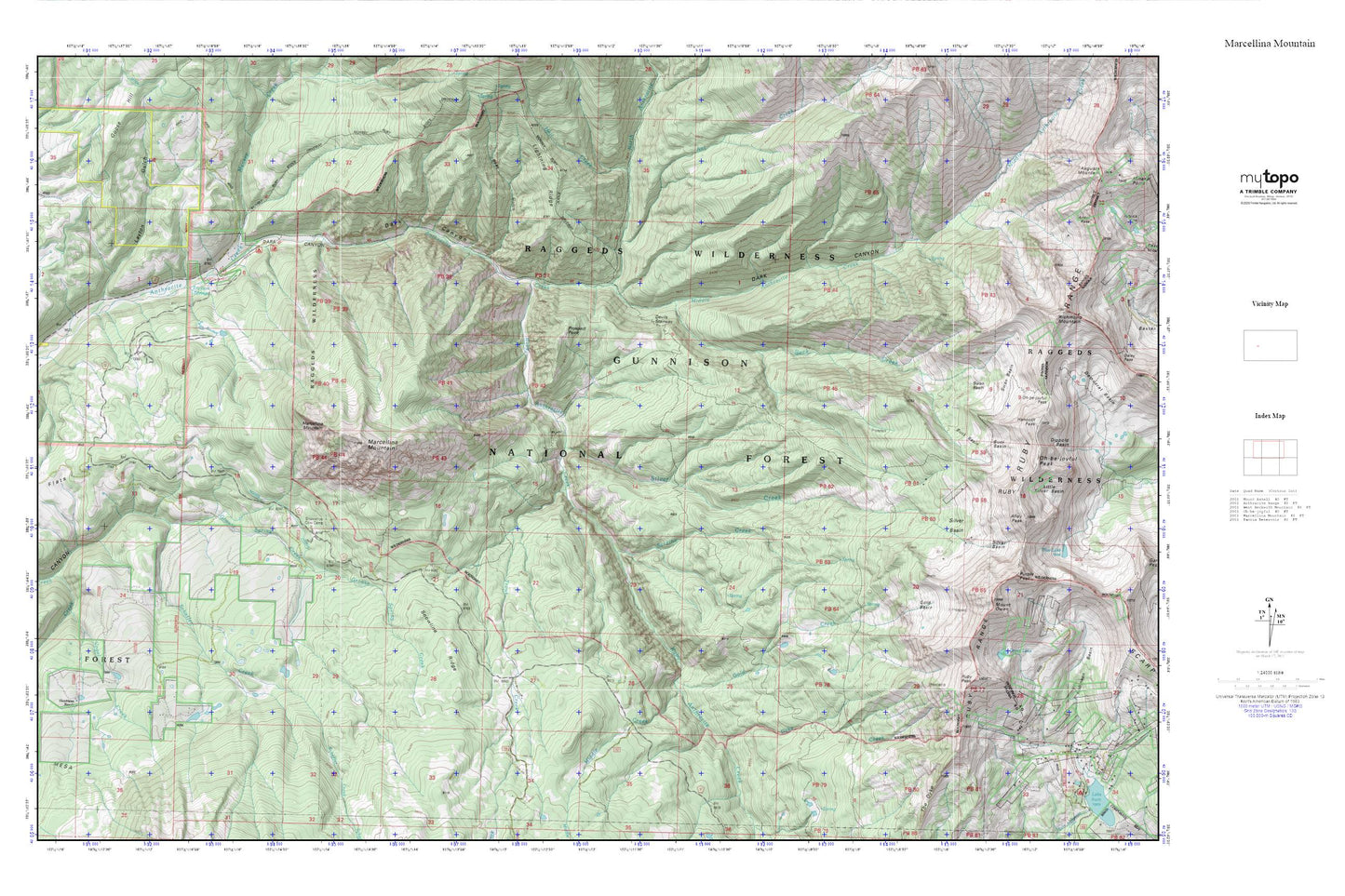 Marcellina Mountain MyTopo Explorer Series Map Image