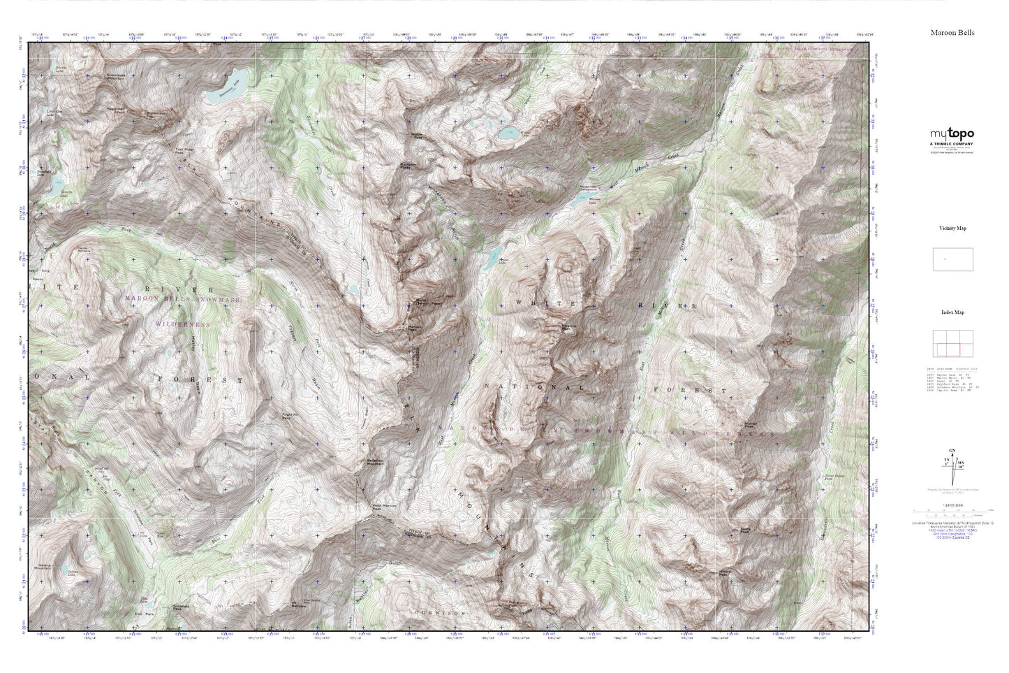 Maroon Bells MyTopo Explorer Series Map Image