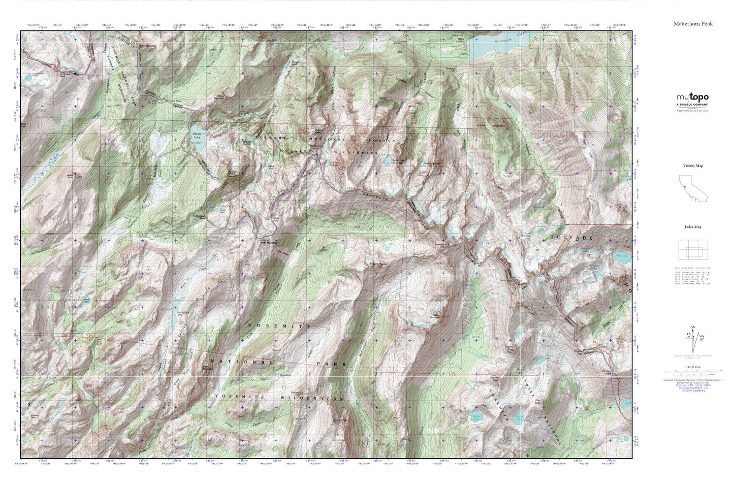 Matterhorn Peak MyTopo Explorer Series Map Image