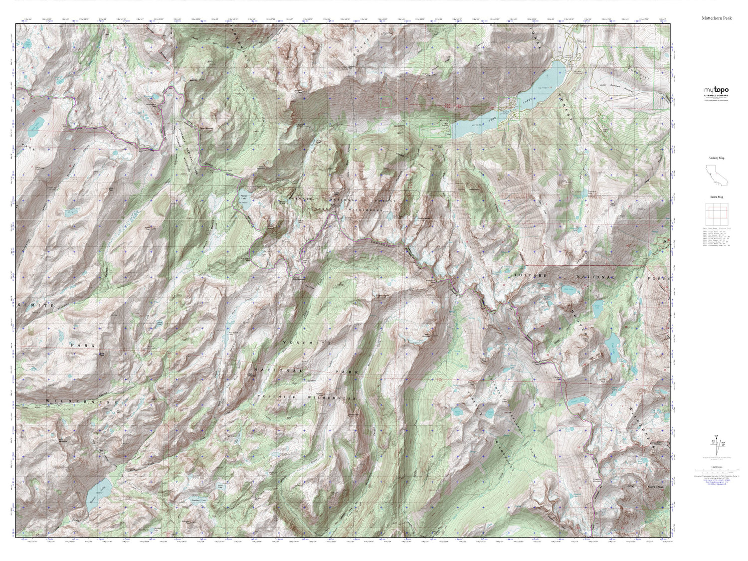 Matterhorn Peak MyTopo Explorer Series Map Image