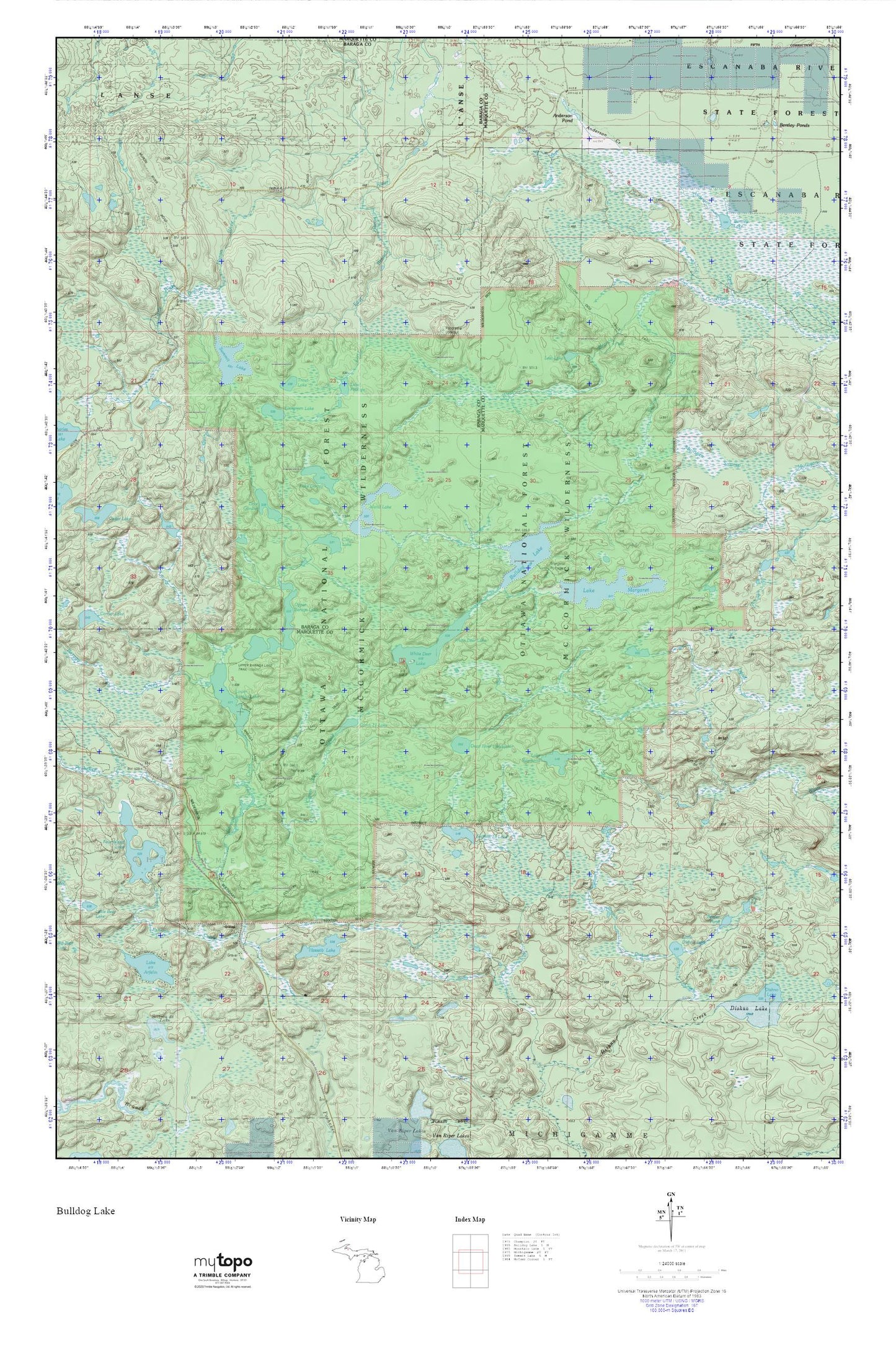 McCormick Wilderness MyTopo Explorer Series Map Image