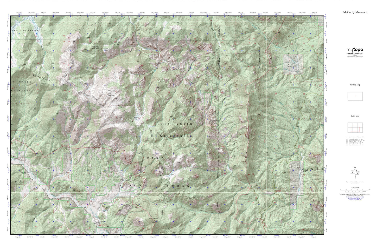 McCurdy Mountain MyTopo Explorer Series Map Image