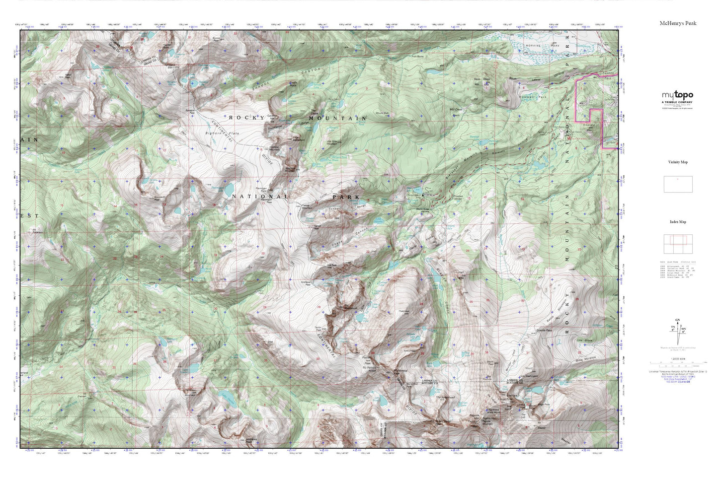 McHenrys Peak MyTopo Explorer Series Map Image