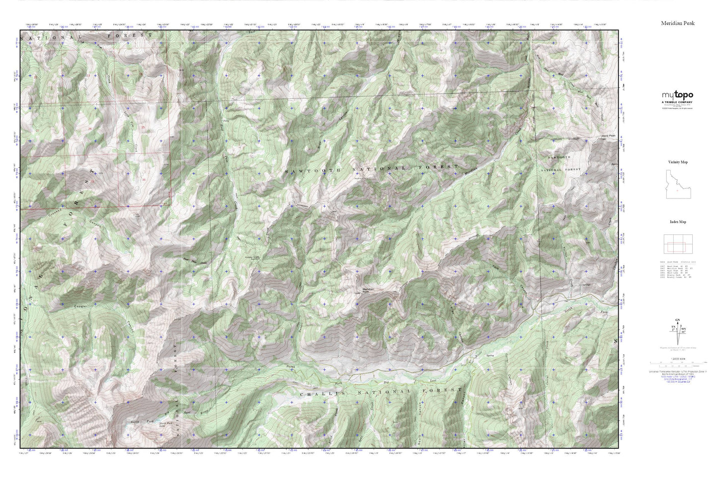 Meridian Peak MyTopo Explorer Series Map Image