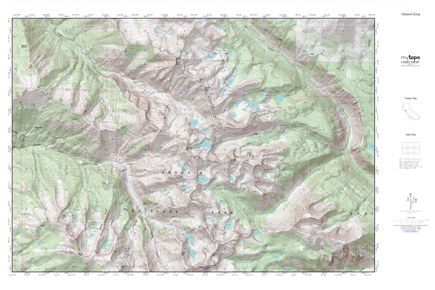 Mineral King MyTopo Explorer Series Map Image