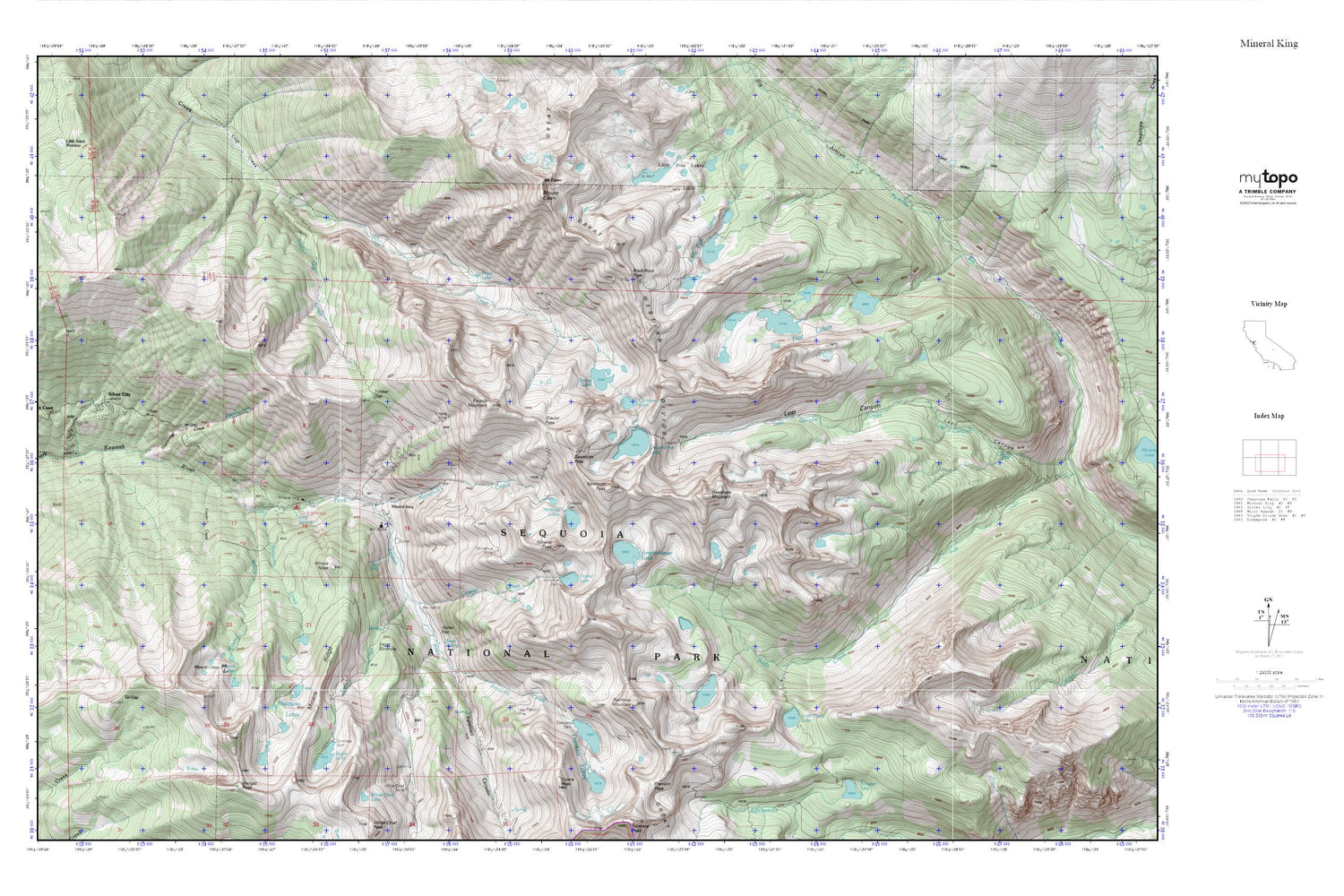 Mineral King MyTopo Explorer Series Map Image