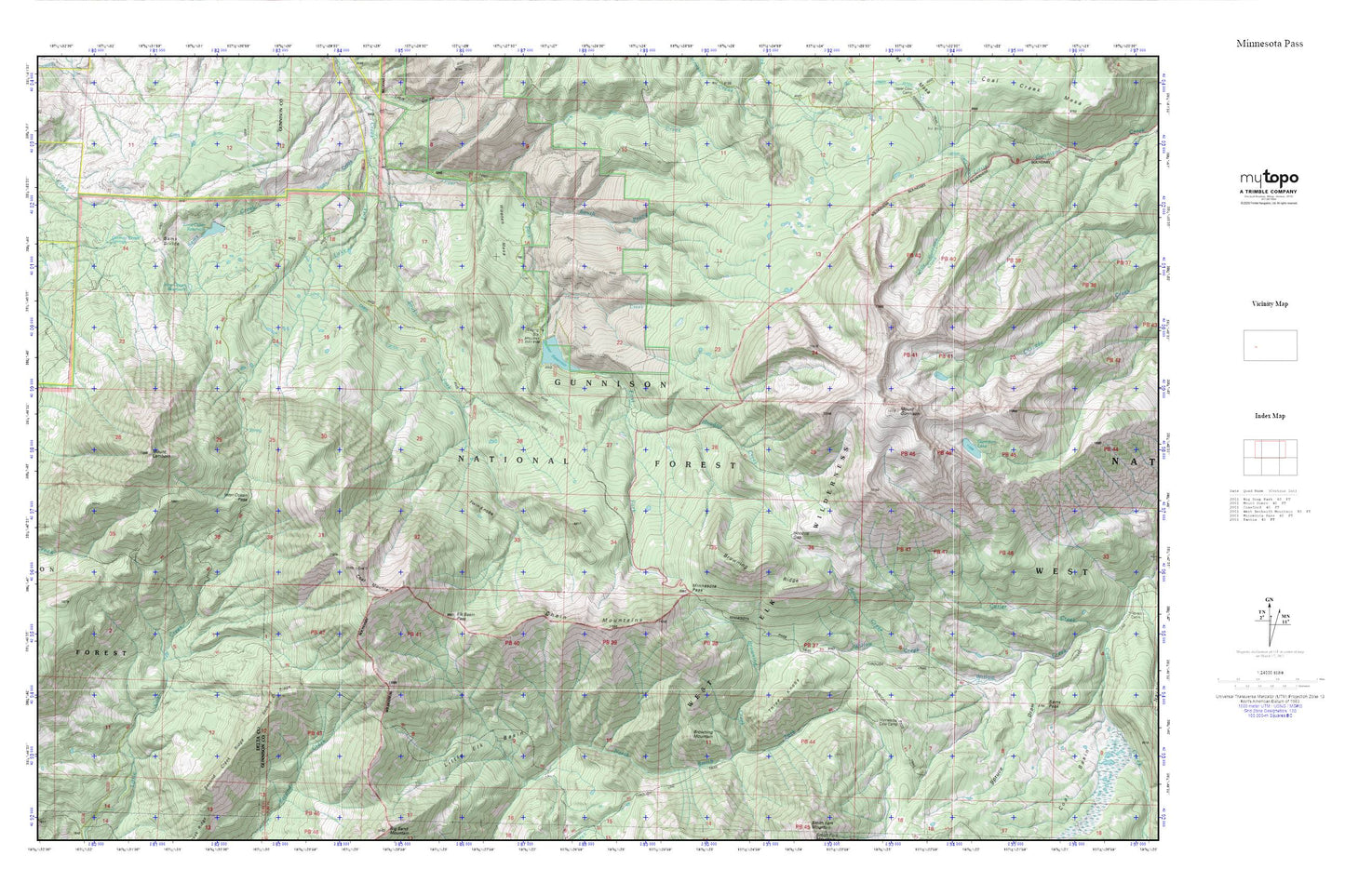 Minnesota Pass MyTopo Explorer Series Map Image