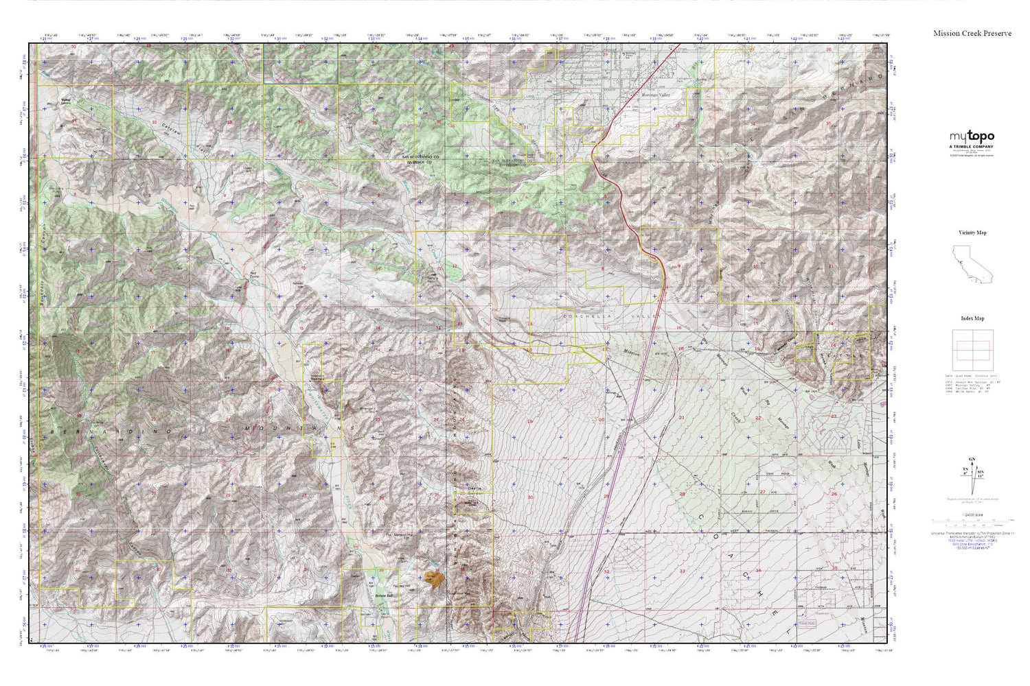 Mission Creek Preserve MyTopo Explorer Series Map Image