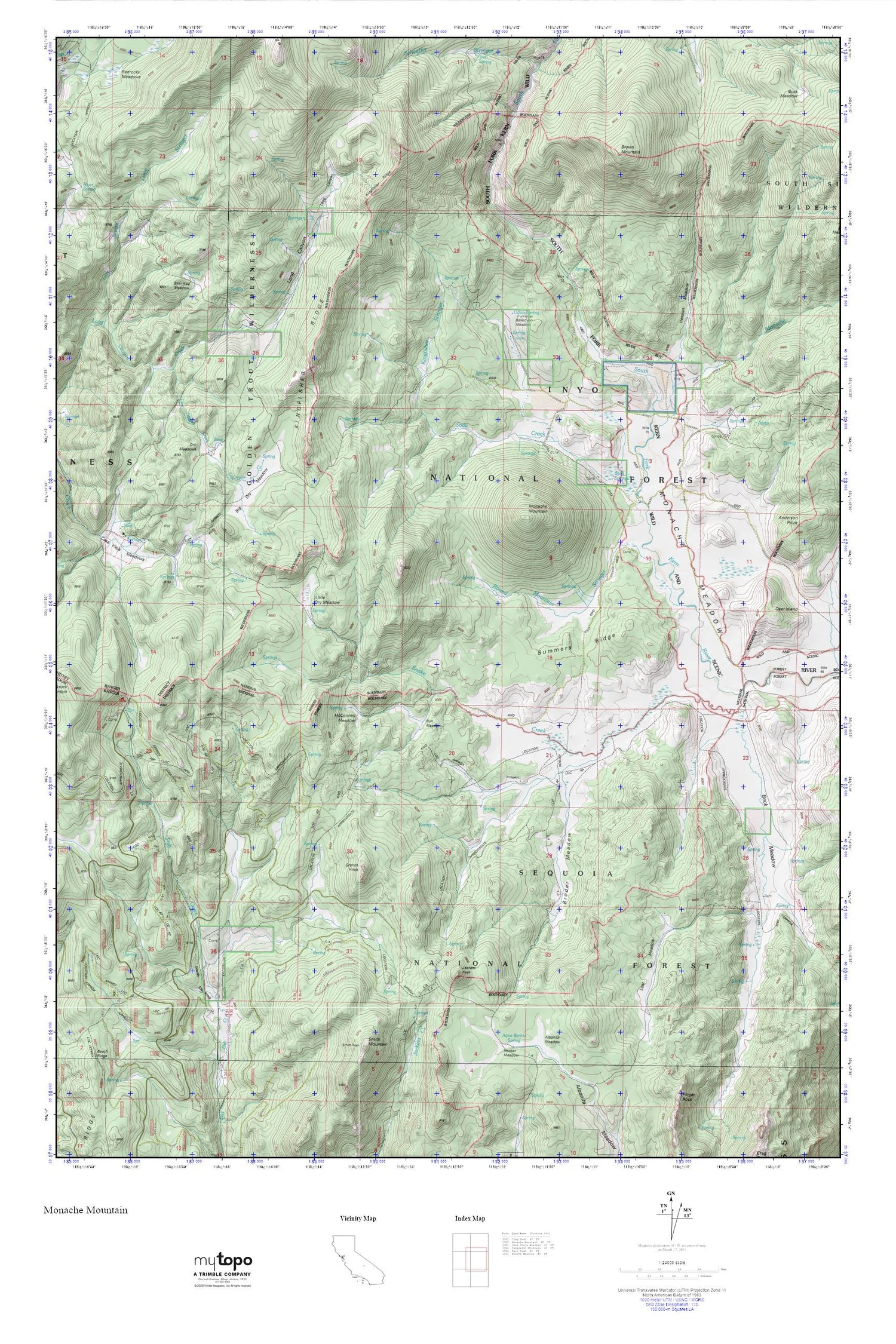 Monache Mountain MyTopo Explorer Series Map – MyTopo Map Store