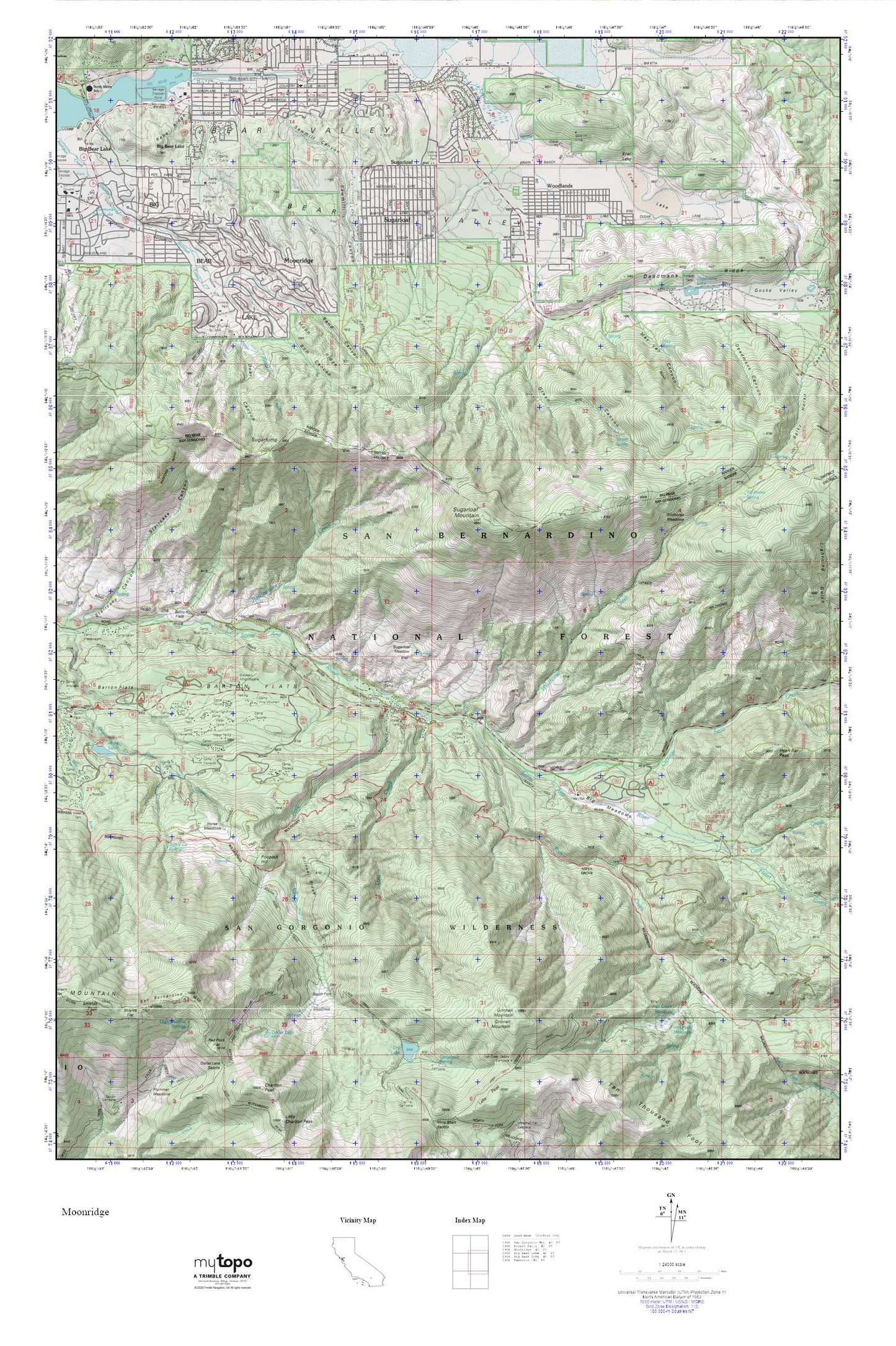 Moonridge MyTopo Explorer Series Map Image