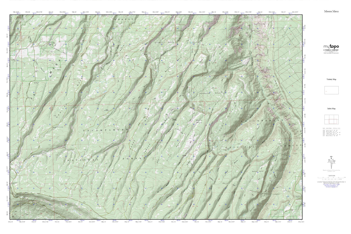 Moore Mesa MyTopo Explorer Series Map Image