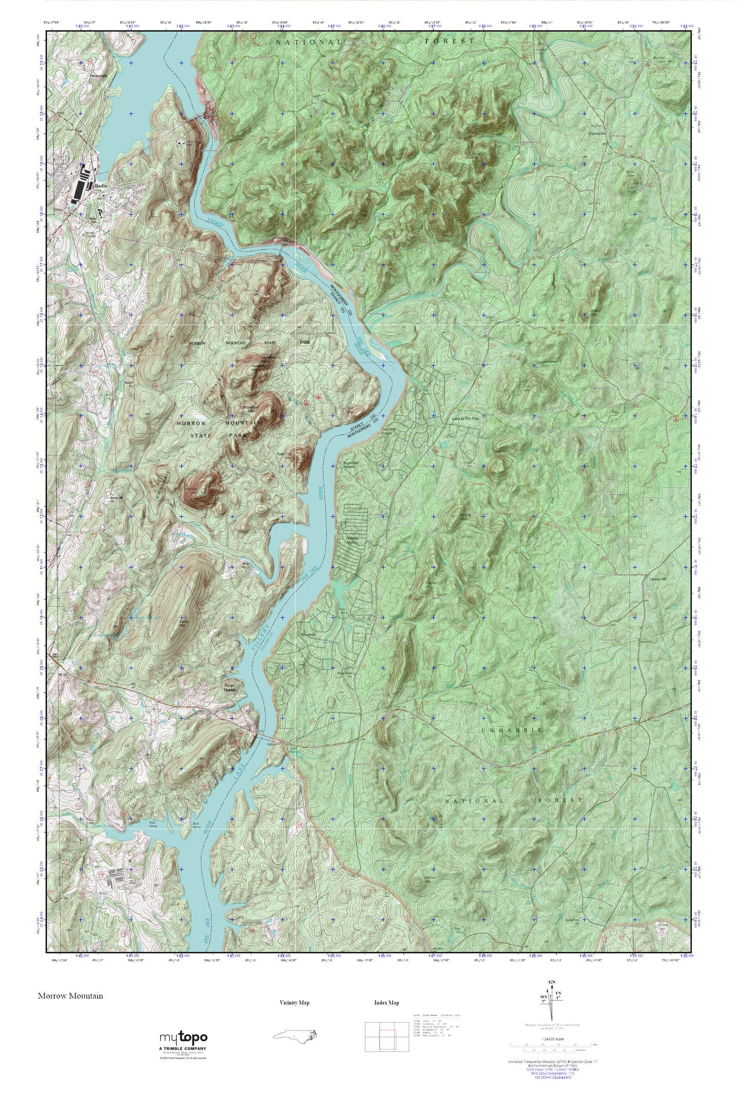 Morrow Mountain MyTopo Explorer Series Map Image