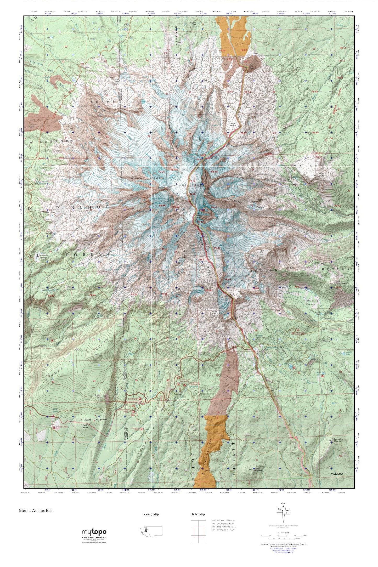 Mount Adams East MyTopo Explorer Series Map Image