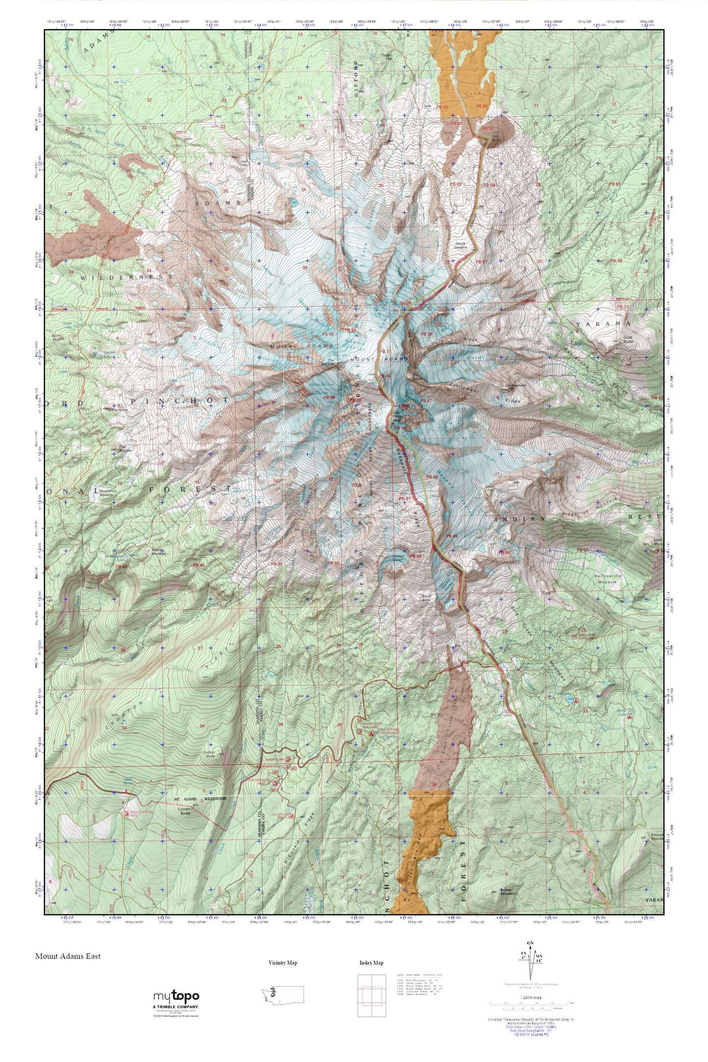 Mount Adams MyTopo Explorer Series Map Image