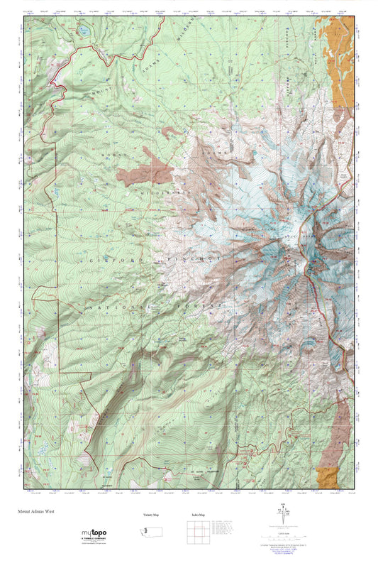 Mount Adams West MyTopo Explorer Series Map Image