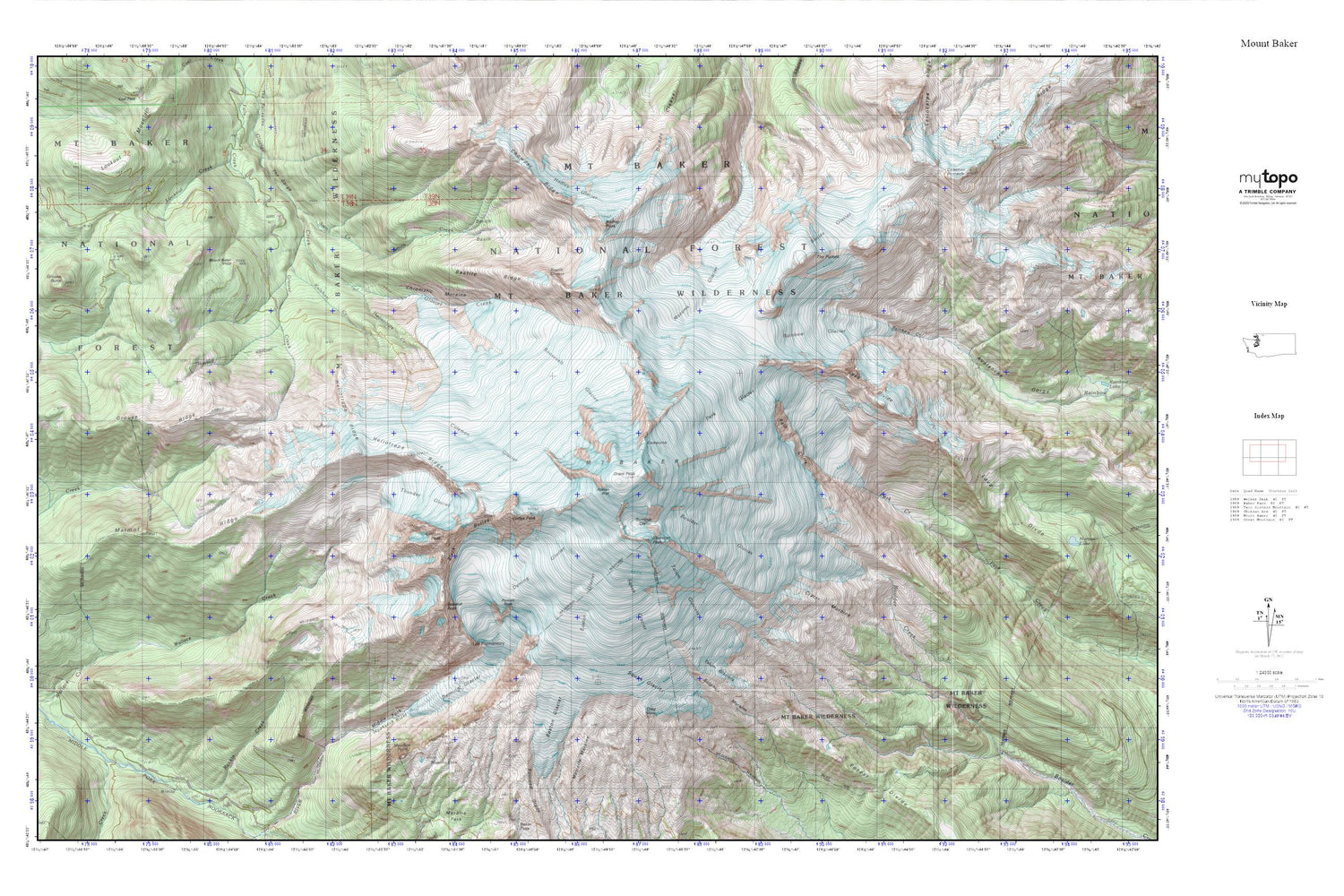 Mount Baker MyTopo Explorer Series Map Image