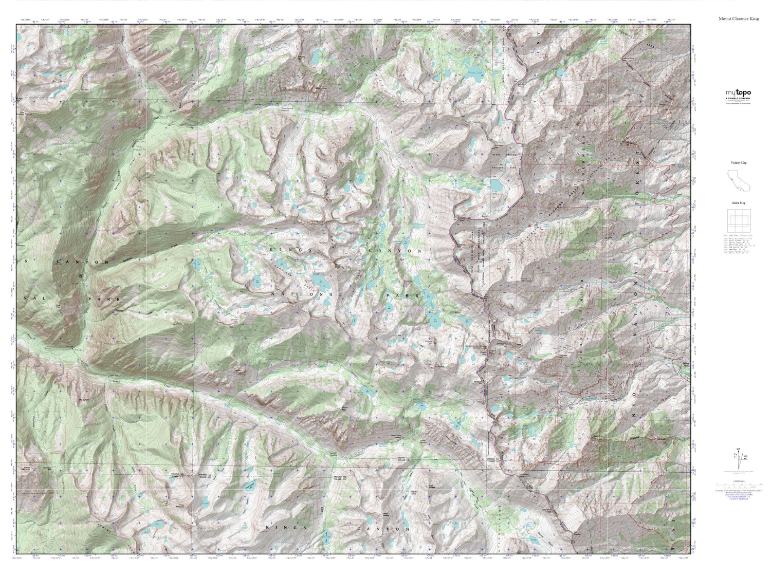 Mount Clarence King MyTopo Explorer Series Map Image