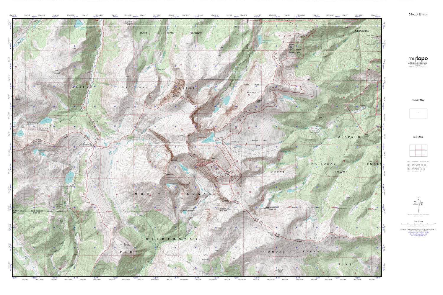 Mount Evans MyTopo Explorer Series Map Image