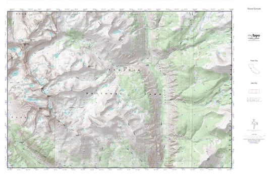 Mount Kaweah MyTopo Explorer Series Map Image