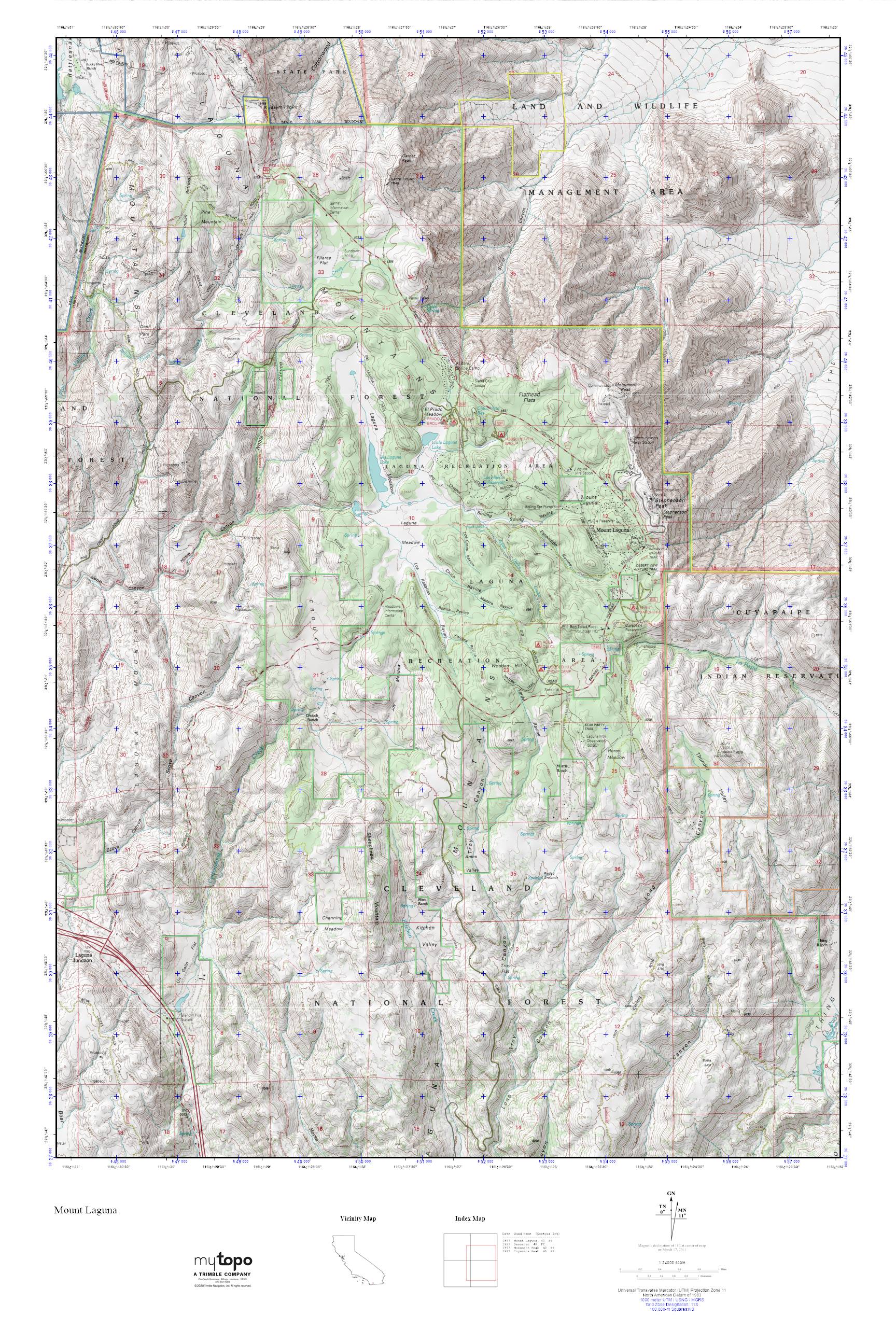 Mount Laguna MyTopo Explorer Series Map – MyTopo Map Store