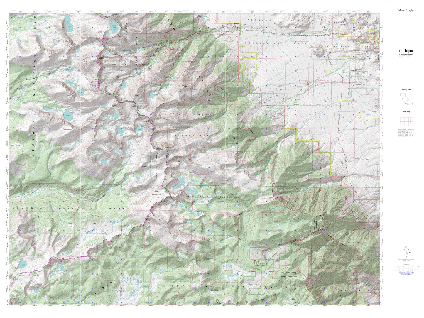 Mount Langley MyTopo Explorer Series Map Image