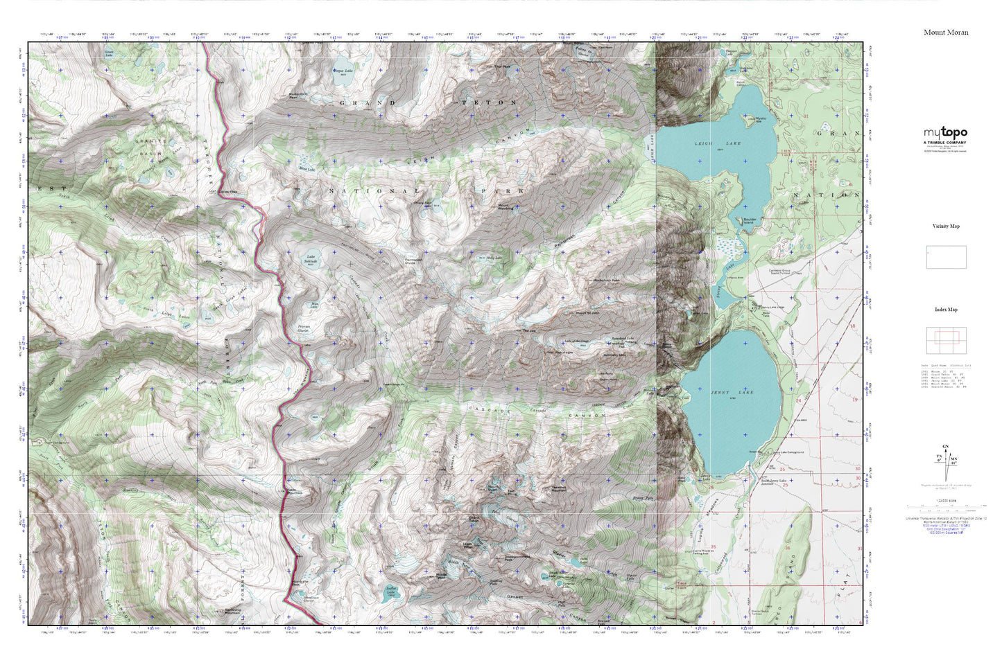 Mount Moran MyTopo Explorer Series Map Image