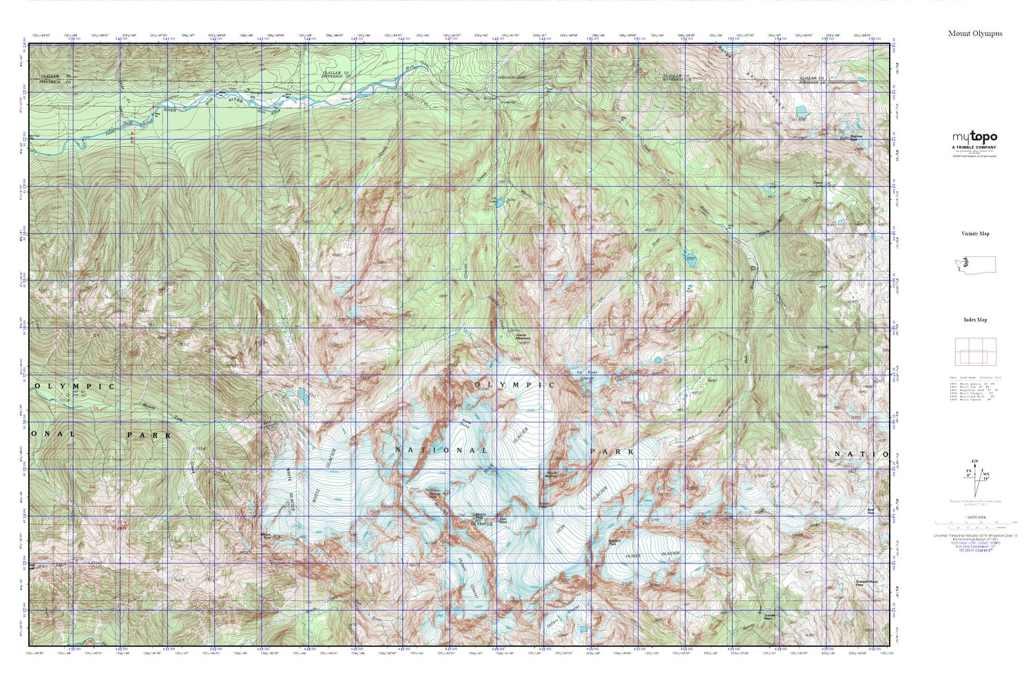 Mount Olympus MyTopo Explorer Series Map Image