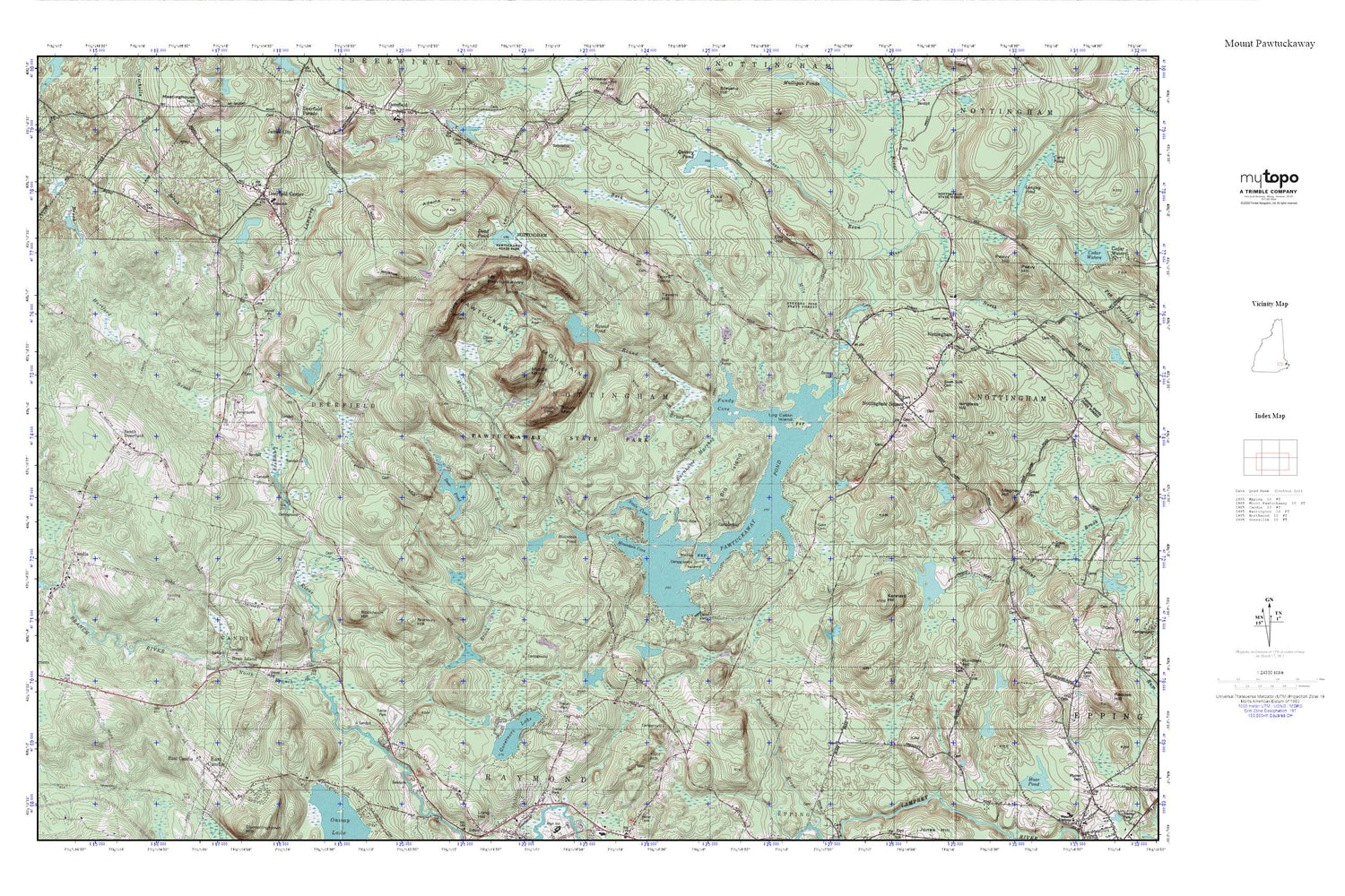 Mount Pawtuckaway MyTopo Explorer Series Map Image