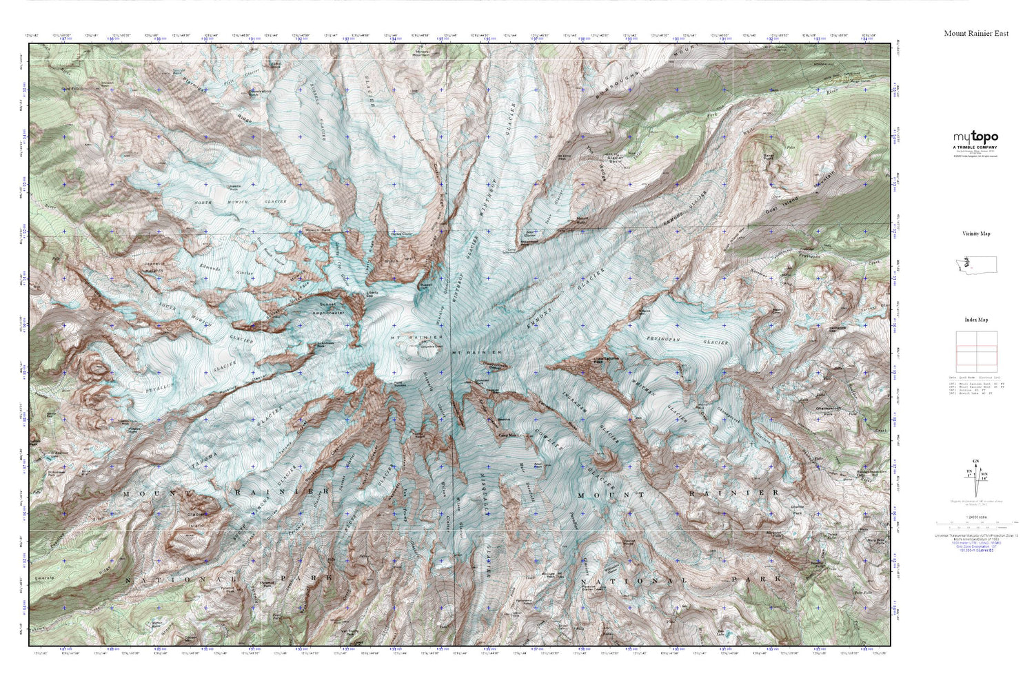 Mount Rainier MyTopo Explorer Series Map Image