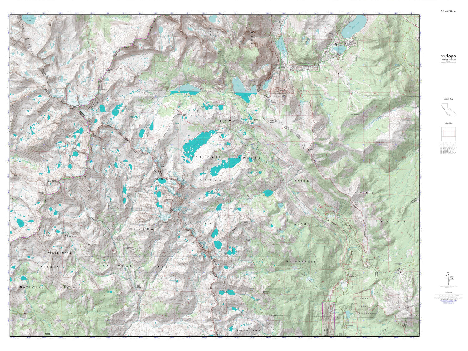 Mount Ritter MyTopo Explorer Series Map Image