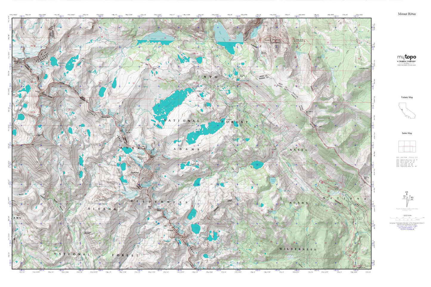 Mount Ritter MyTopo Explorer Series Map Image