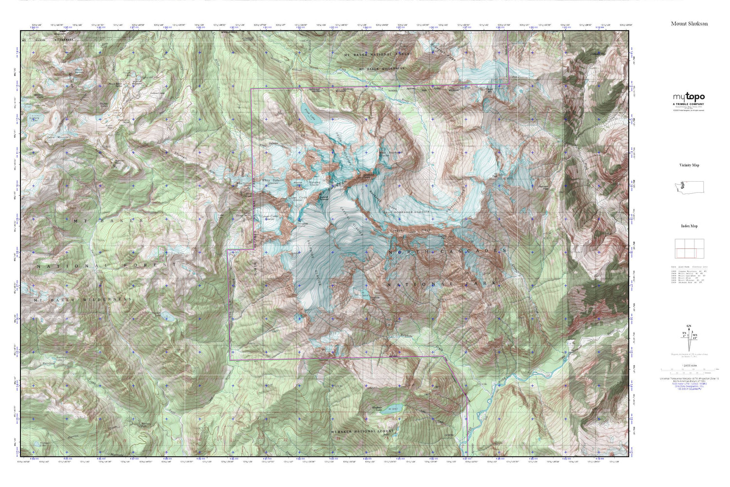 Mount Shuksan MyTopo Explorer Series Map Image
