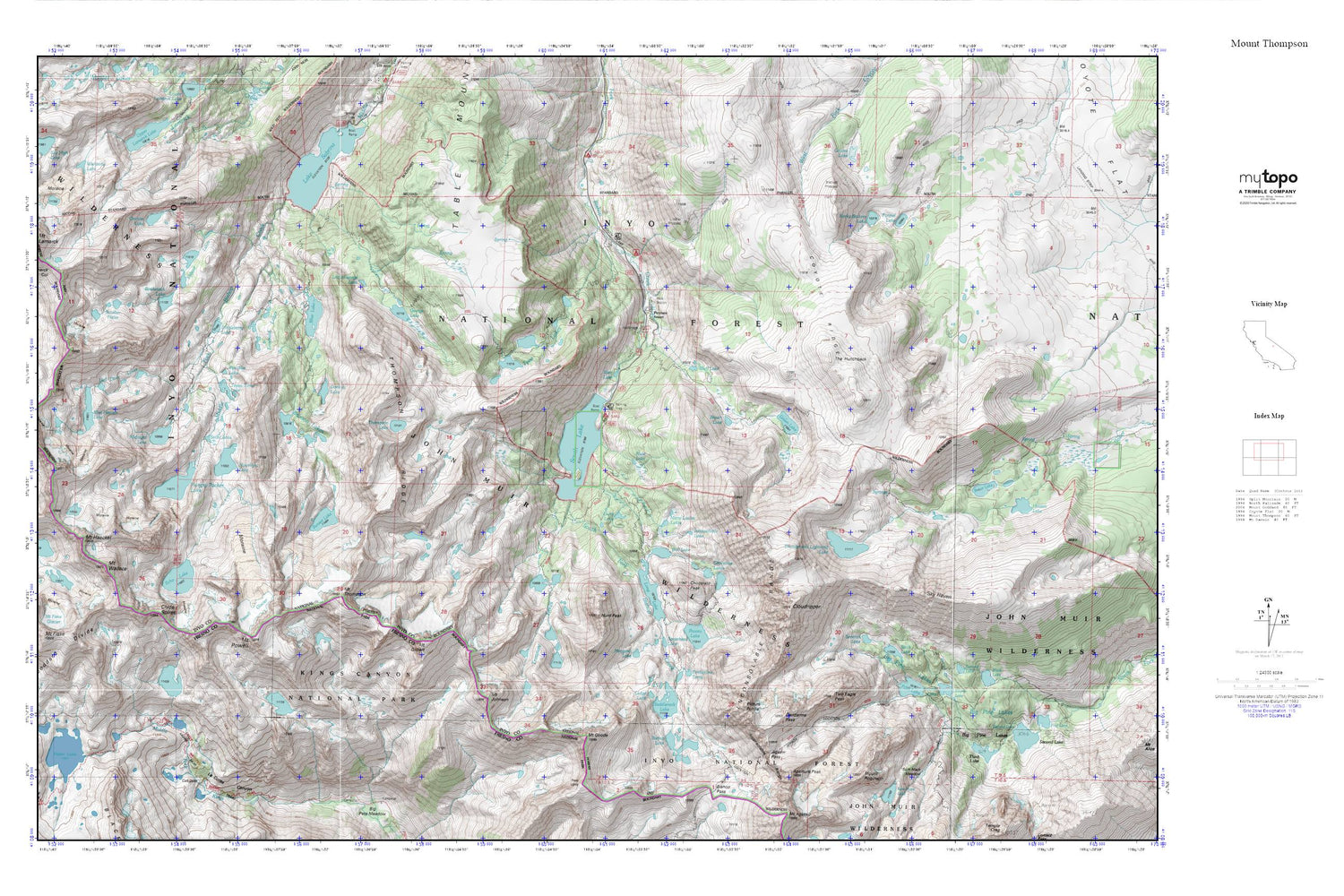Mount Thompson MyTopo Explorer Series Map Image