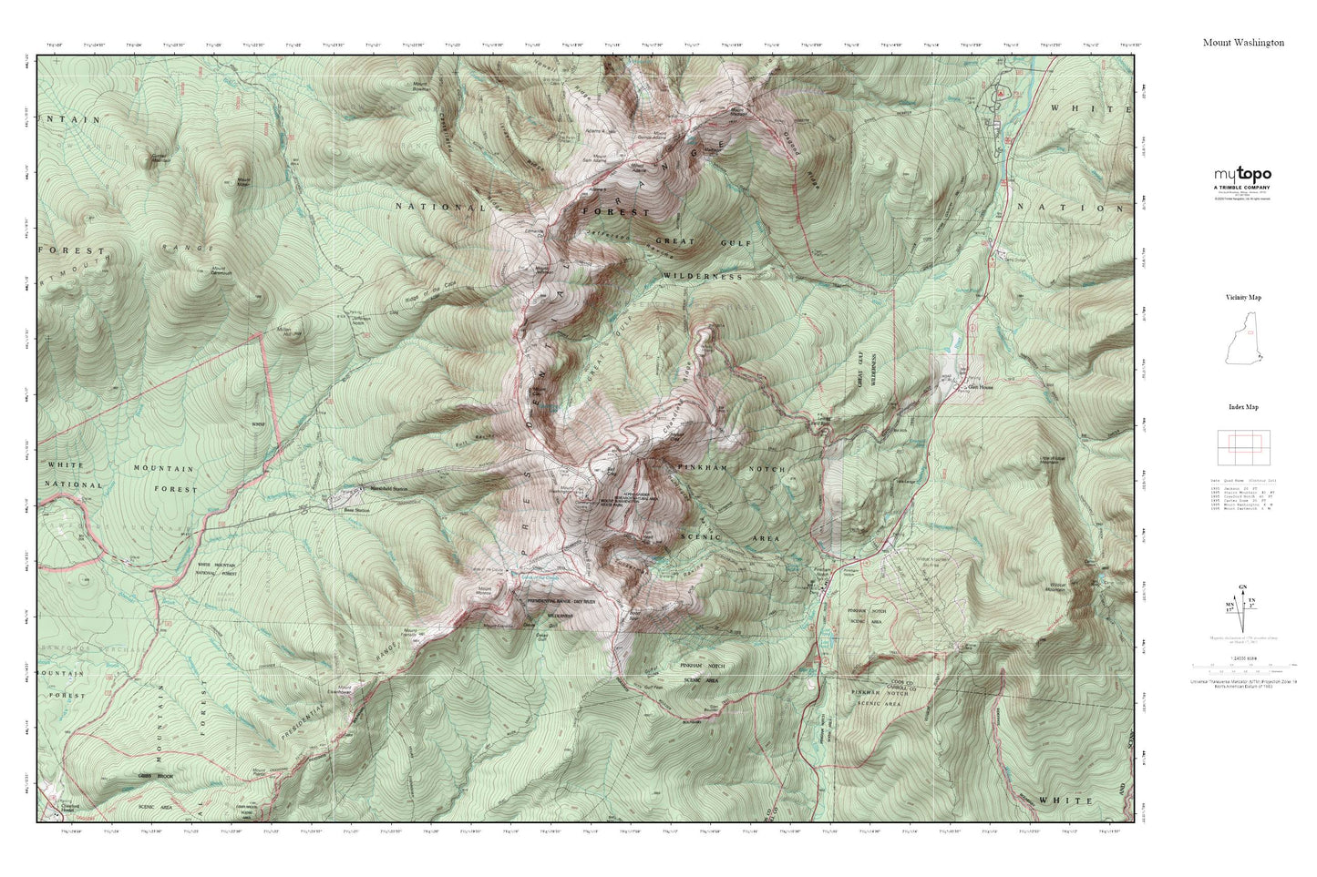 Mount Washington MyTopo Explorer Series Map Image