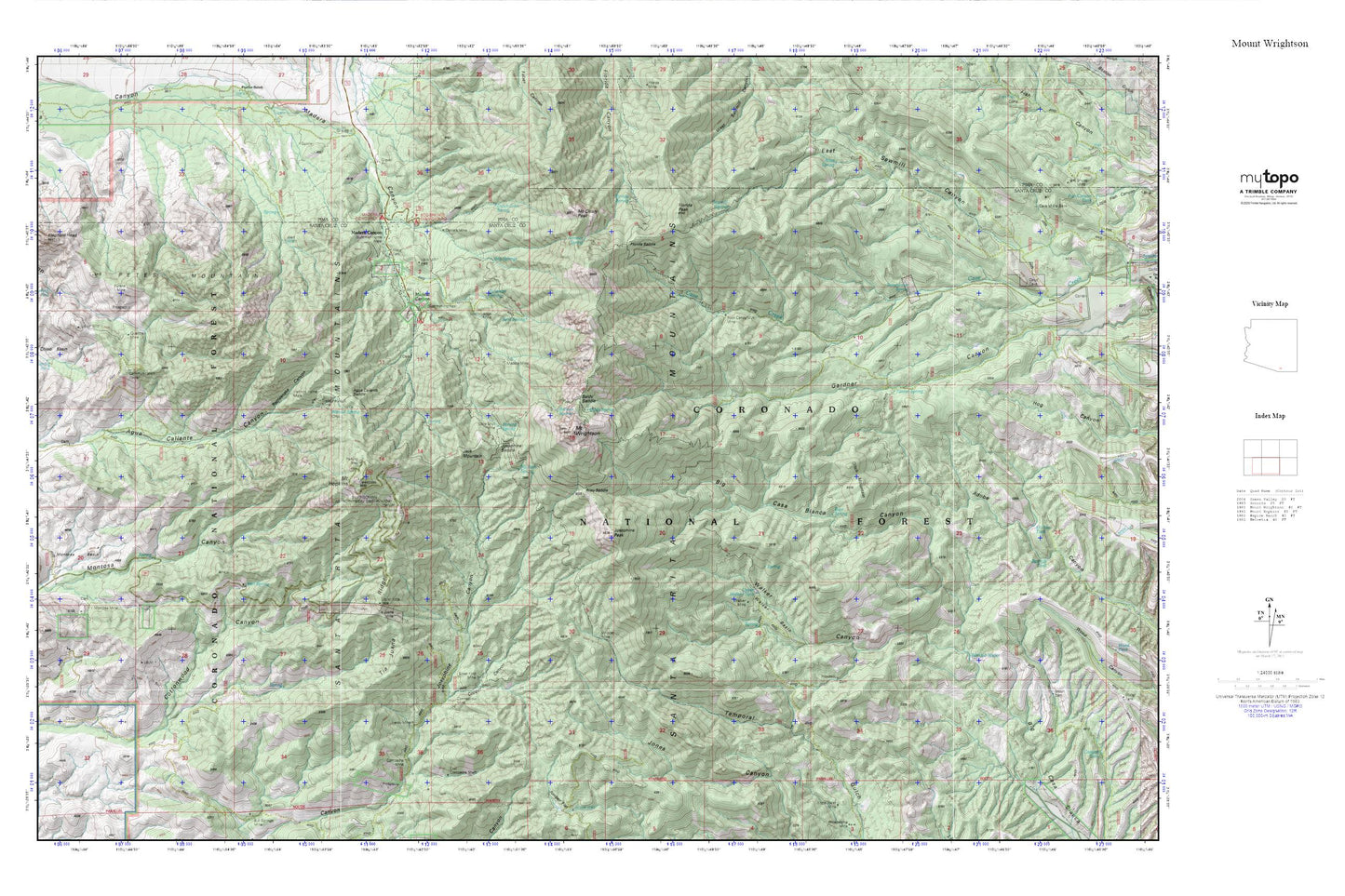 Mount Wrightson MyTopo Explorer Series Map Image