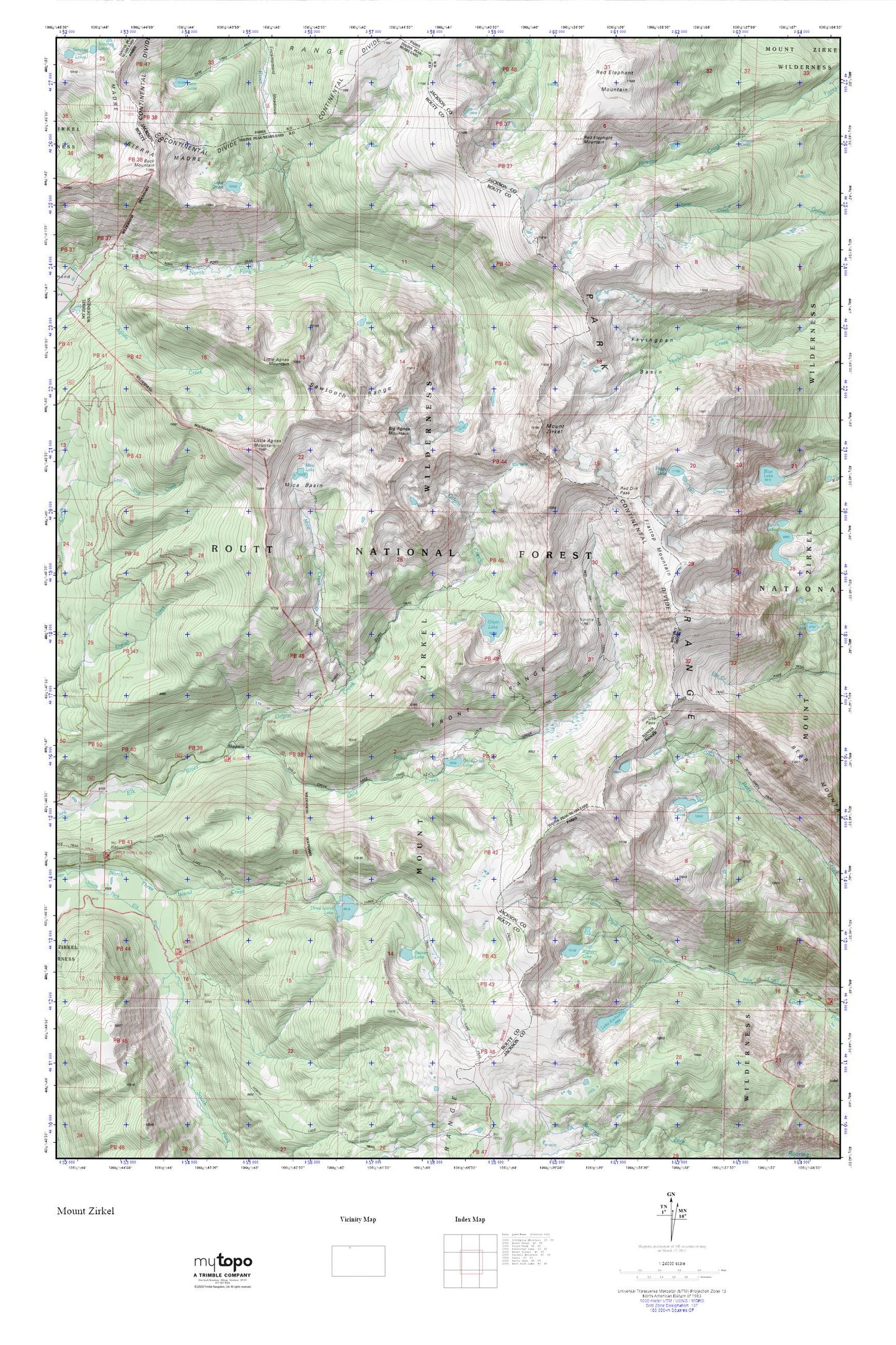 Mount Zirkel MyTopo Explorer Series Map Image