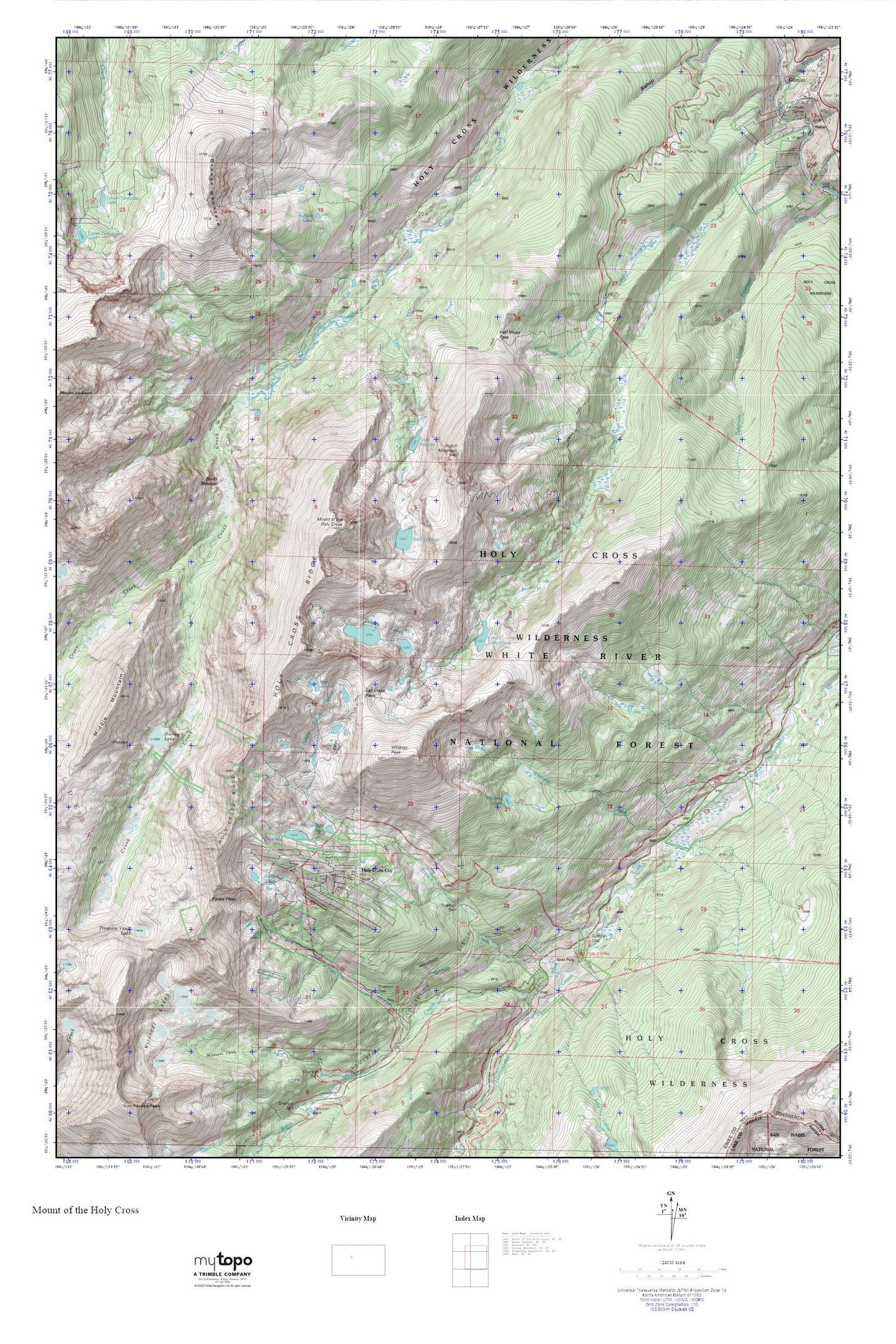 Mount of the Holy Cross MyTopo Explorer Series Map Image