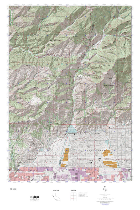Mt Baldy MyTopo Explorer Series Map Image